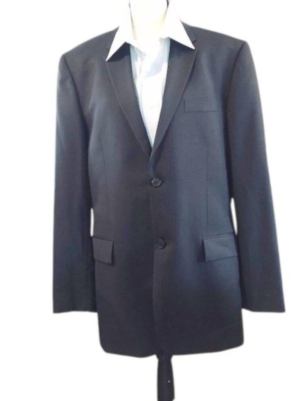 Perry Ellis Black Pinstripe Suit Jacket 42R